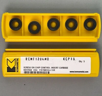 pack of 5 pieces KENNAMETAL RCMT 1204M0 Carbide Inserts; KCP10🎯Machinist