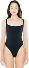 American Apparel womens Ribbed Thick Strap Sleeveless Thong Bodysuit
