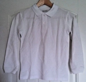 George Boys School Uniforms Long Sleeve Pique Polo Shirt White Size Small 6-7 - Picture 1 of 6