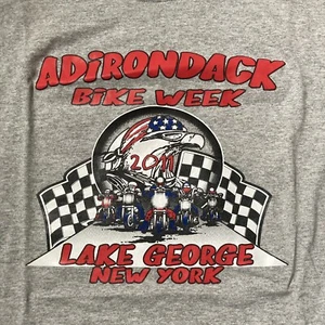 Camisa Adirondack Bike Week tablero de ajedrez bandera carreras motocicleta manga larga - Imagen 1 de 9
