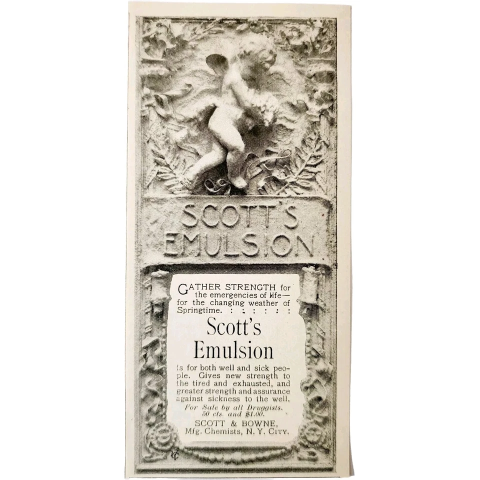 Scott's Emulsion Cherub Angel 1897 Advertisement Victorian Medical ADBN1A9 - Image 1 of 1