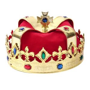Kids King Hat Emperor Prince Cap Rhinestone Crown Halloween Party Cosplay AU - Picture 1 of 9