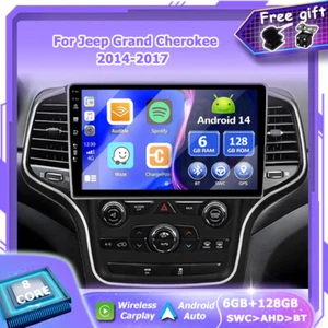 For Jeep Grand Cherokee 2014-2017 CarPlay Android 14 Car Stereo Head Unit WIFI - Picture 1 of 16