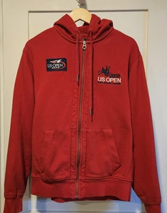 Polo Ralph Lauren Hoodie Mens Large Red US Open 2008 Full Zip Tennis Sweatshirt - Picture 1 of 11