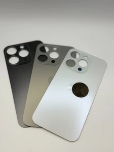 iPhone 15 Pro Backcover Backglass Backglass vidrio BIG HOLE Premium incl. PEGAMENTO - Imagen 1 de 4