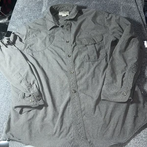 C.C. Filson Shirt Mens Large Right Hand Shooting Pocket Gray/ Brown Distressed - Picture 1 of 16