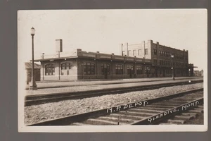 Glendive MONTANA RPPC c1920s DEPOT TRAIN STATION NPRR Northern Pacific Railroad - Picture 1 of 2