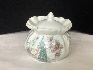 Royal Doulton JRDJAR SUMMER Fine Bone China Dish Or Sugar Bowl Floral & Peacock - Picture 1 of 8