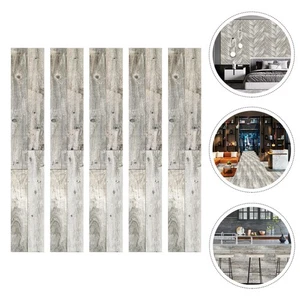 5 Pcs Wood Grain Floor Stickers Bathroom Tile Peel and Peel-and-stick - Picture 1 of 12