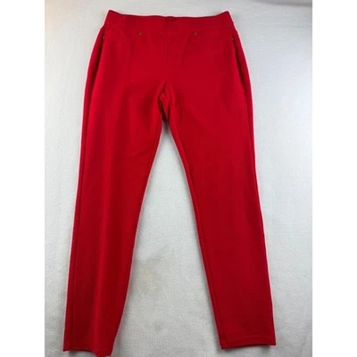Pantalones elásticos rojos para mujer Michael Kors talla L cintura elástica leggings Foto 1 de 4
