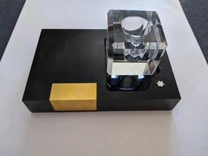 Encrier et support/base cristal Montblanc vintage années 80 W Allemagne excellent état - Photo 1 sur 7