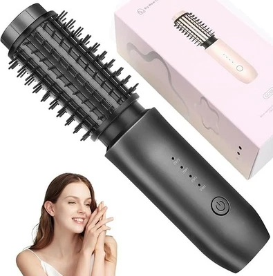 Cordless Curling Iron Brush 2 in 1 Hair Curler & Straightening Brush 7000 mAh - Image 1 of 4