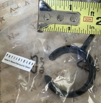 Pottery Barn铸铁C环窗帘戒指小号0.75英寸S/10全新带包装 — 第 1/4 张图片