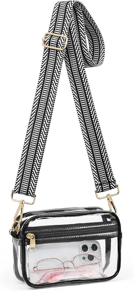 HULISEN Clear Crossbody Bag Stadium Approved Clear Purses for Women Transparen
