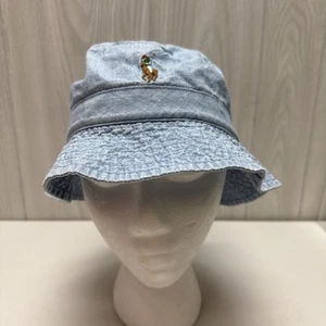 Polo Ralph Lauren Classic Bucket Hat Women Blue Chambray Denim Embroidered Pony - Picture 1 of 9