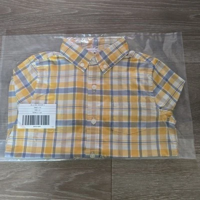 Camisa a Cuadros Janie And Jack Boys Las Madras Talla 4 Amarilla  Foto 1 de 2
