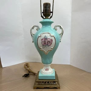 Antike Porzellan Tischlampe Handbemalt Floral Französische Provinz Viktorianisch - Bild 1 von 11