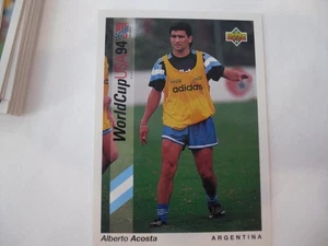 1993 ALBERTO ACOSTA UPPER DECK WORLD CUP SOCCER CARD #63 ARGENTINA - Picture 1 of 2
