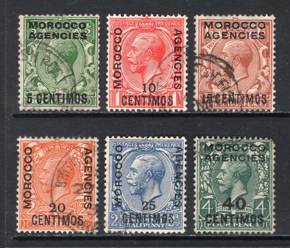 M25399 Agencias Marruecos - Moneda Española 1925-31 SG143/8 KGV: Definitivos FU Foto 1 de 1