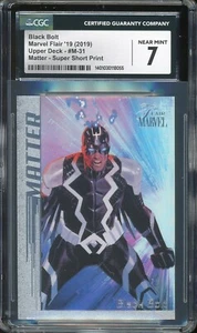 2019 Flair Marvel Upper Deck Matter #M-31 SSP Black Bolt CGC 7 - Picture 1 of 2