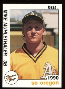1990 Best Cards Southern Oregon A's MIKE MUHLETHALER RC ATHLETICS A'S