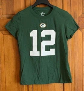 Women's NIKE -The NIKE Tee- S/S Green "Rodgers 12" Green Bay T-Shirt Tag Size M - Picture 1 of 4