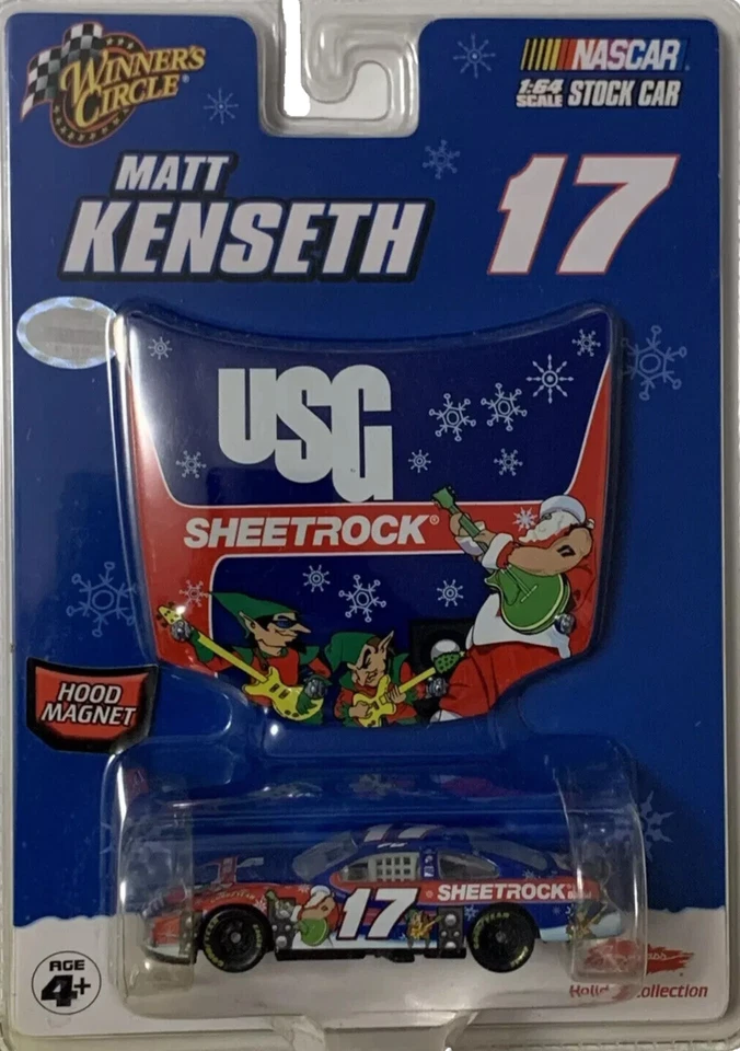 Winner’s Circle Matt Kenseth #17 USG Sheetrock Die-Cast Ford Car and Hood 2007 - Image 1 of 1