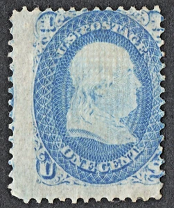 US Sc# 92 *MINT REG H* { "F GRILL FRANKLIN } BEAUTY "SCARCE FROM 1868 CV$ 1,000 - Picture 1 of 4