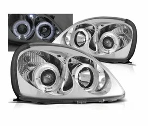 headlights for TOYOTA YARIS 1999 2000 2001 2002 2003 angel eyes chrome LHD - Picture 1 of 1