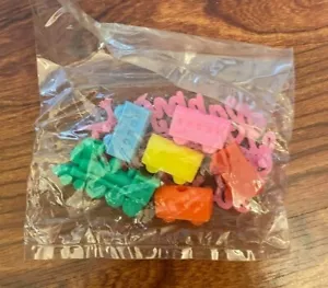 Vintage 1960s Hong Kong Happy Birthday Plastic Train Cake Decorations - NOS - Picture 1 of 2