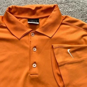 Nike Golf Polo Shirt Men's Large Orange Soft Knit Sleeve Swoosh Embroidered - Picture 1 of 14