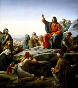 Carl Bloch The Sermon on the Mount Jesus Christ Painting Poster Art CANVAS Print - Picture 1 of 3