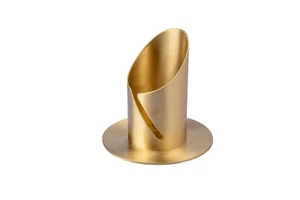 Kerzenständer EINZIGARTIG Gold Taufe Kommunion Modern Design Metall 90/40mm - Bild 1 von 1