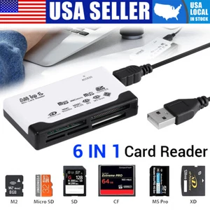 Card Reader USB 2.0 Micro SD TF CF Smart Memory Adapter Laptop Computer - Picture 1 of 12