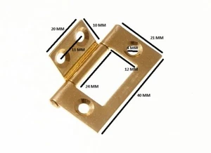 Unterputz Scharnier Schrank EB Messing vergoldet Stahl 38 mm + Schrauben 10 Paar - Bild 1 von 1