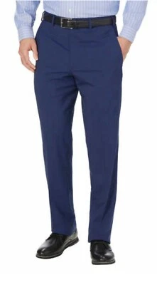 JB Britches Men's Fashion Trek Flat Front Dress Pants Blue Plaid - Image 1 of 3