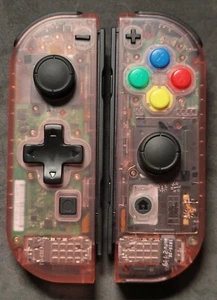 Custom Nintendo Switch Translucent Cherry Pink GBA Joy Con Controller - Picture 1 of 4