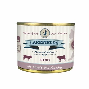 LAKEFIELDS MANUFAKTUR Nassfutter 6x200g RIND PUR 91% Fleischanteil für Katzen - Bild 1 von 1