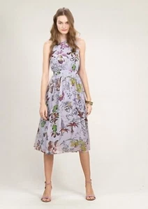 Anthropologie Hermia Chiffon Floral Ruffle Sleeveless Fit & Flare Midi Dress 2P - Picture 1 of 11