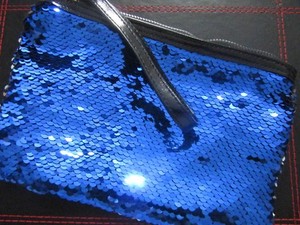 navy sequin clutch bag