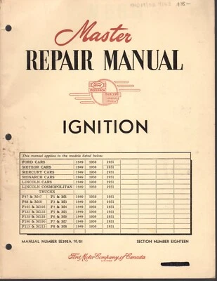 Ford 1949-1951 Ignition Master Repair Manual - image 1 of 2