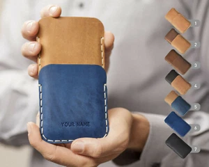 Custodia in pelle per Xiaomi, Custodia con tasca carta di credito, Personalizzazione GRATUITA - Foto 1 di 22