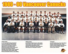 NHL 1989 - 90 Vancouver Canucks Color Team Picture 8 X 10 Photo Picture