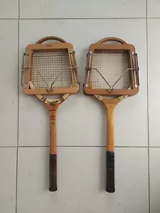 2 Vintage Tennisschläger aus Holz DUNLOP FORT Slazengers P.M Fred Perry Dan Maskel - Bild 1 von 13