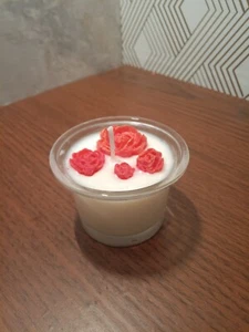 Red Rose Soy Wax Candle Set 2pcs– Organic, Citrusy Fragrance, Made in USA - Picture 1 of 12