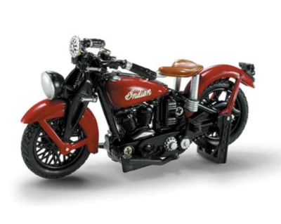 1937 Indian Junior Scout Red Motorcycle Die Cast with Plastic G scale Model 1:32 - Image 1 of 3