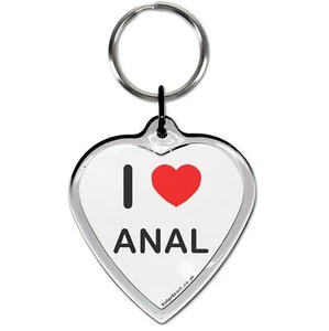 An*l I Love Heart Shaped Key Ring (52mm x 36mm) - Foto 1 di 2