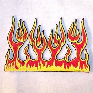 PARCHE BORDADO PARED DE LLAMAS FUEGO P351 CHAQUETA DE HIERRO PARA MOTOCICLISTA PARCHES NUEVO - Imagen 1 de 1