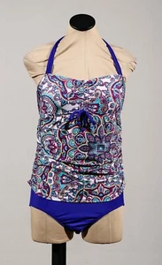 Traje de baño Athena AT34555 púrpura perfectamente cachemir halter celestial 1 pieza talla 10 - Imagen 1 de 4