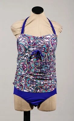 Traje de baño Athena AT34555 púrpura perfectamente cachemir halter celestial 1 pieza talla 10 Foto 1 de 4